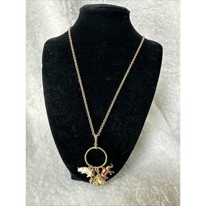 Talbots Gold Tone Long Animal Charm Necklace 36 Inch